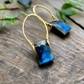 Call me Indigo | Hammered Omega Hoops with Flashy Labradorite