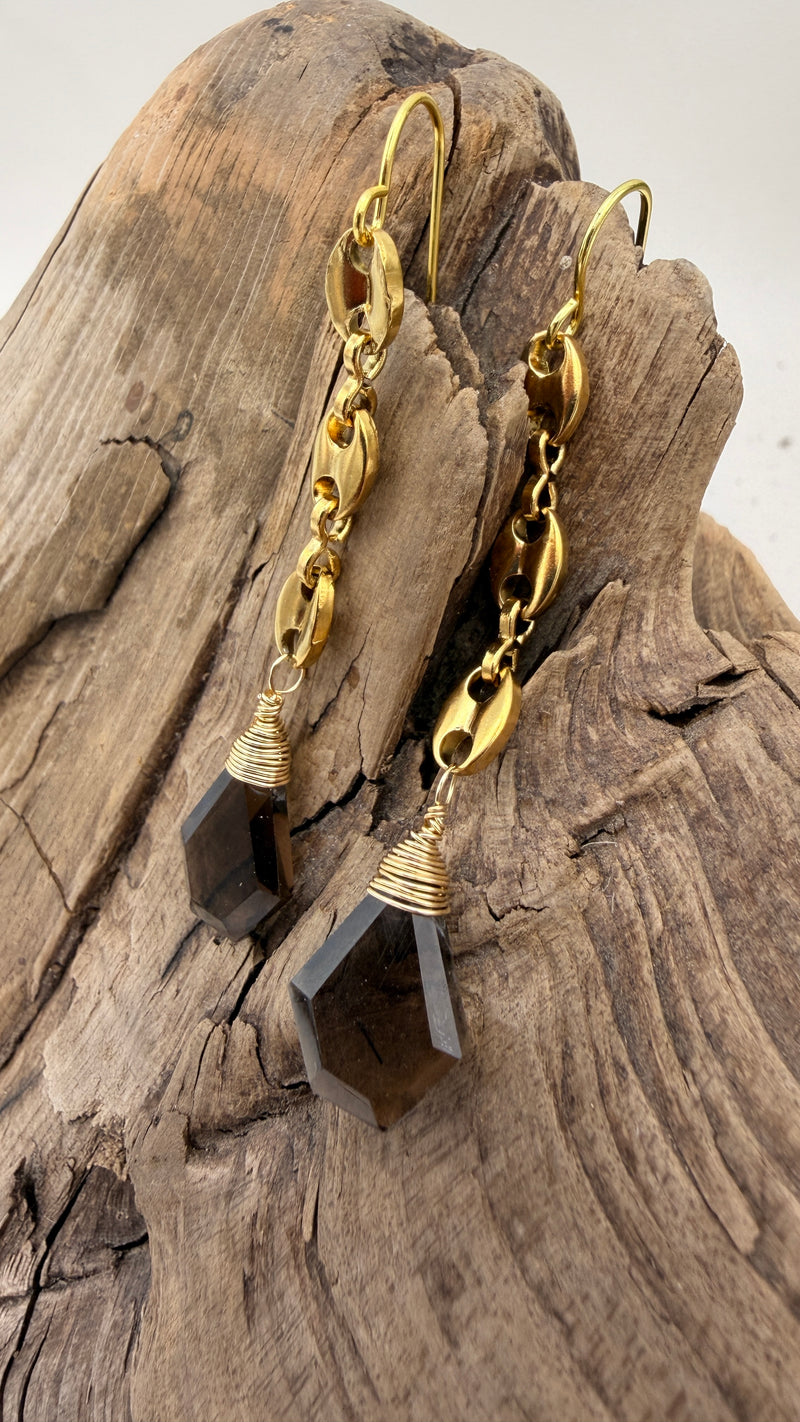 Queen Of The Night| Smokey Quartz Earrings