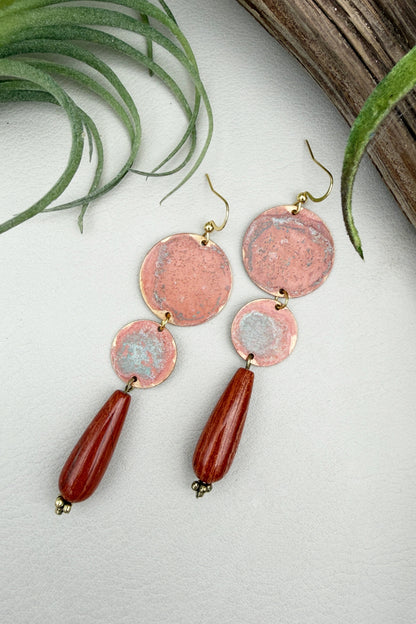 Pink Patina Drop Earrings