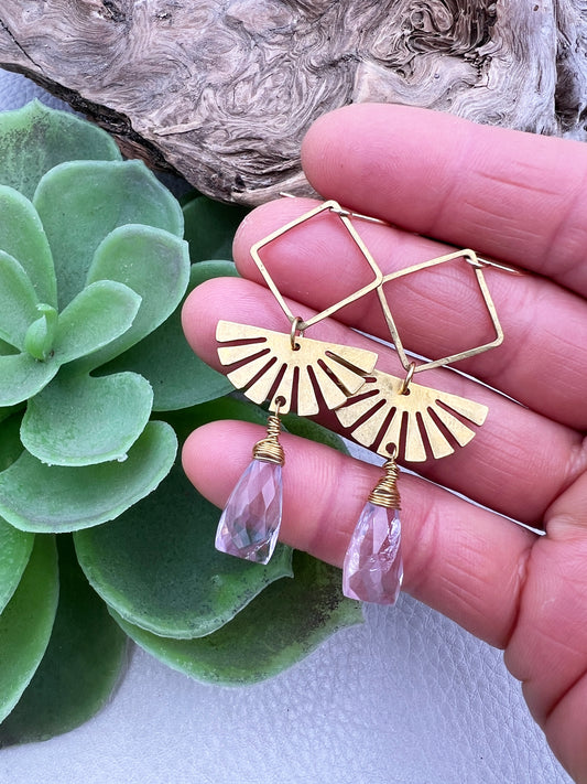 Blush Mirage Earrings | Brazilian Pink Amethyst
