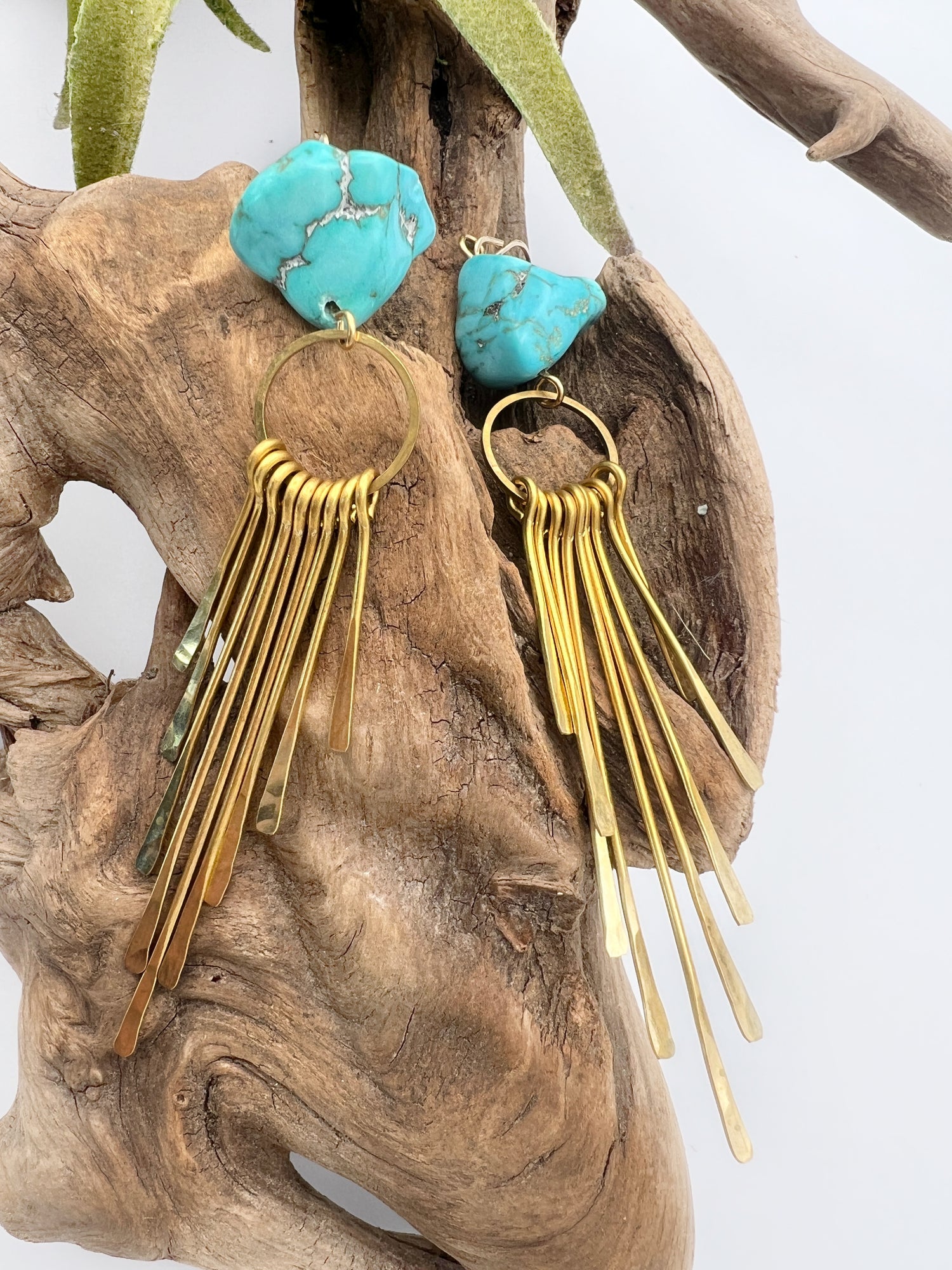 Don’t Wake Me | Turquoise Nugget Fringe Earrings