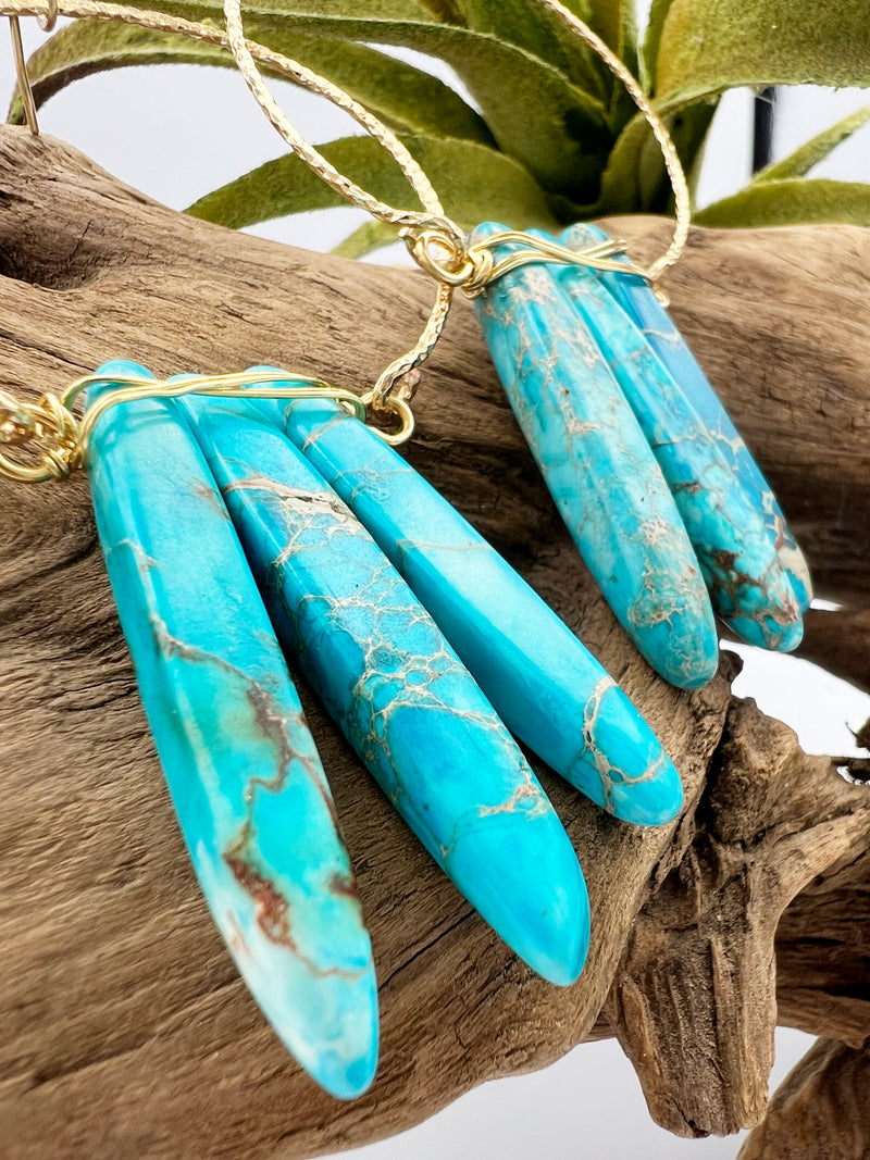 Dare To Rebel | Turquoise Spike Hoop Earrings