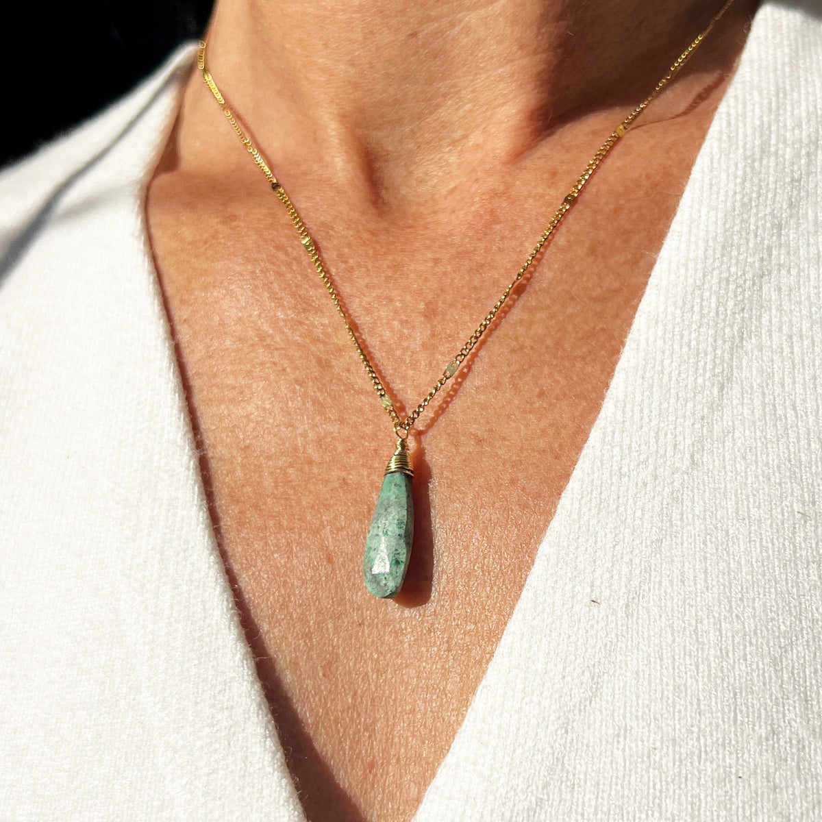 Chrysoprase Dreams | A T-Shirt Necklace