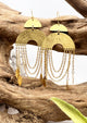 Golden Current | Hammered Arch Chain Earrings