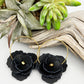 Real to the roots leather flower earrings