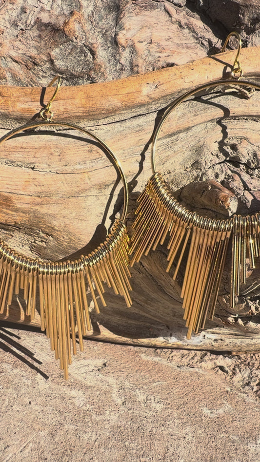 Solaris Earrings | Sunburst Hoop Earrings