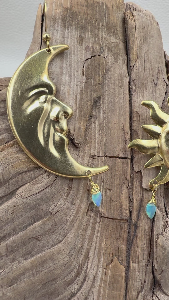 Vintage Sun and Moon | opal & moonstone