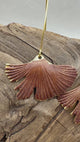 Burgundy Rust Patina Ginkgo Earrings