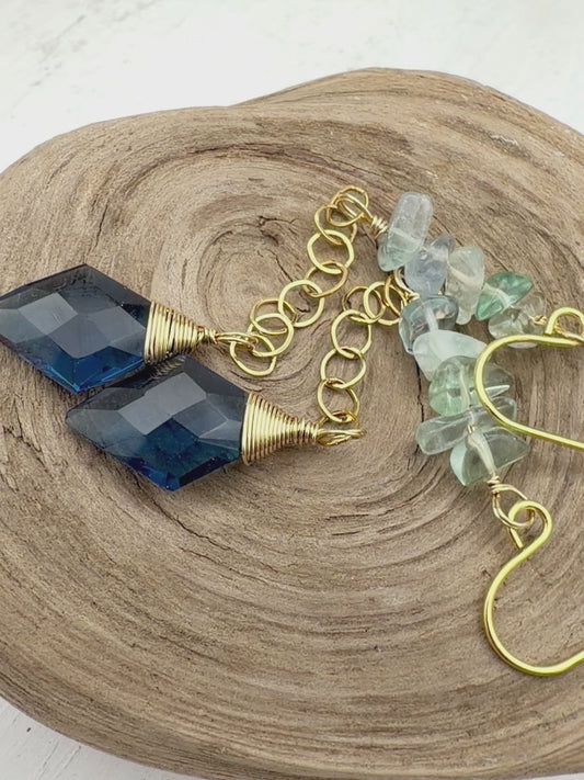 Whispers of Blue | Chain Earrings