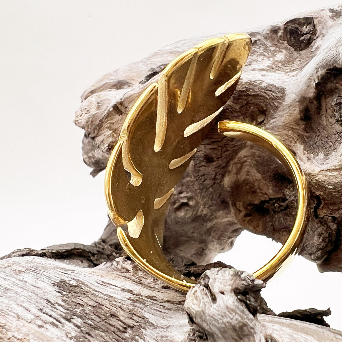 Golden Monstera | Waterproof Stainless Steel Ring