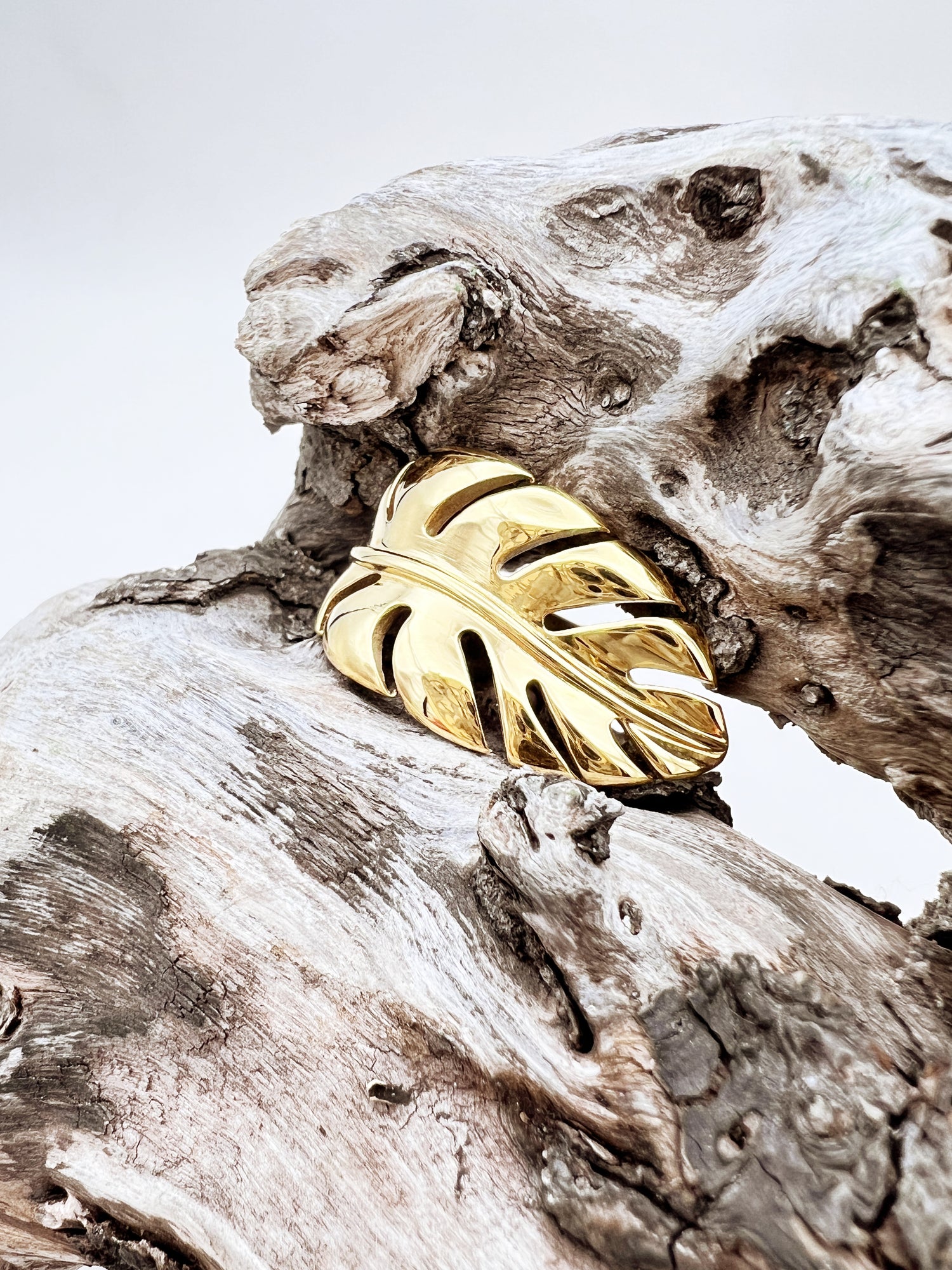 Golden Monstera | Waterproof Stainless Steel Ring