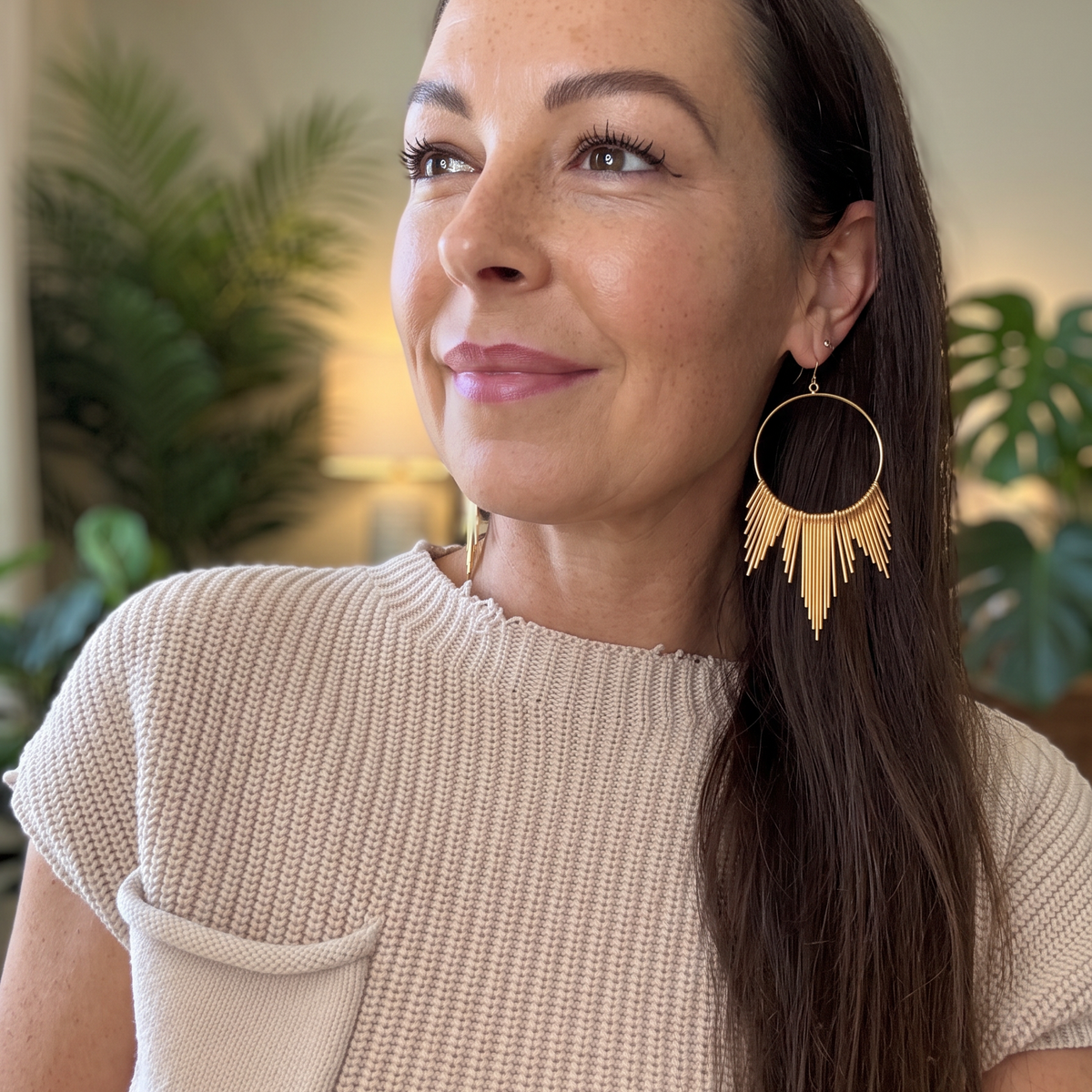Solaris Earrings | Sunburst Hoop Earrings
