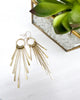 hammered brass fringes on a hoop earrings by real to the roots