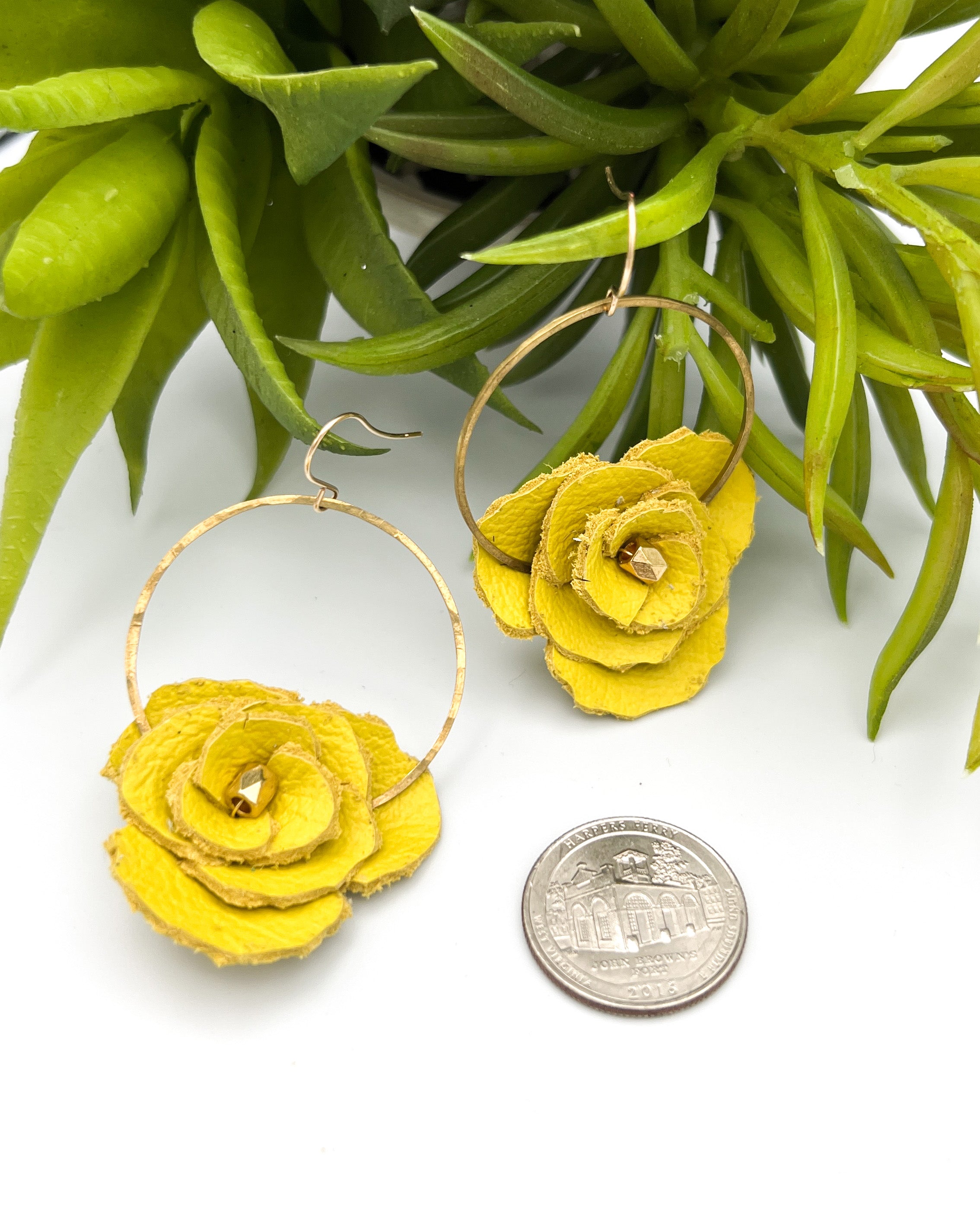 Lemon Yellow Flower Hoops – Tilly Miller