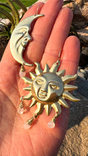Load image into Gallery viewer, Sun and Moon earrings with moonstone droplets by Real to the Roots 