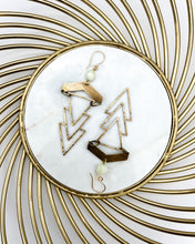 Load image into Gallery viewer, Geometric 1920&#39;s Earrings | Green Chalcedony