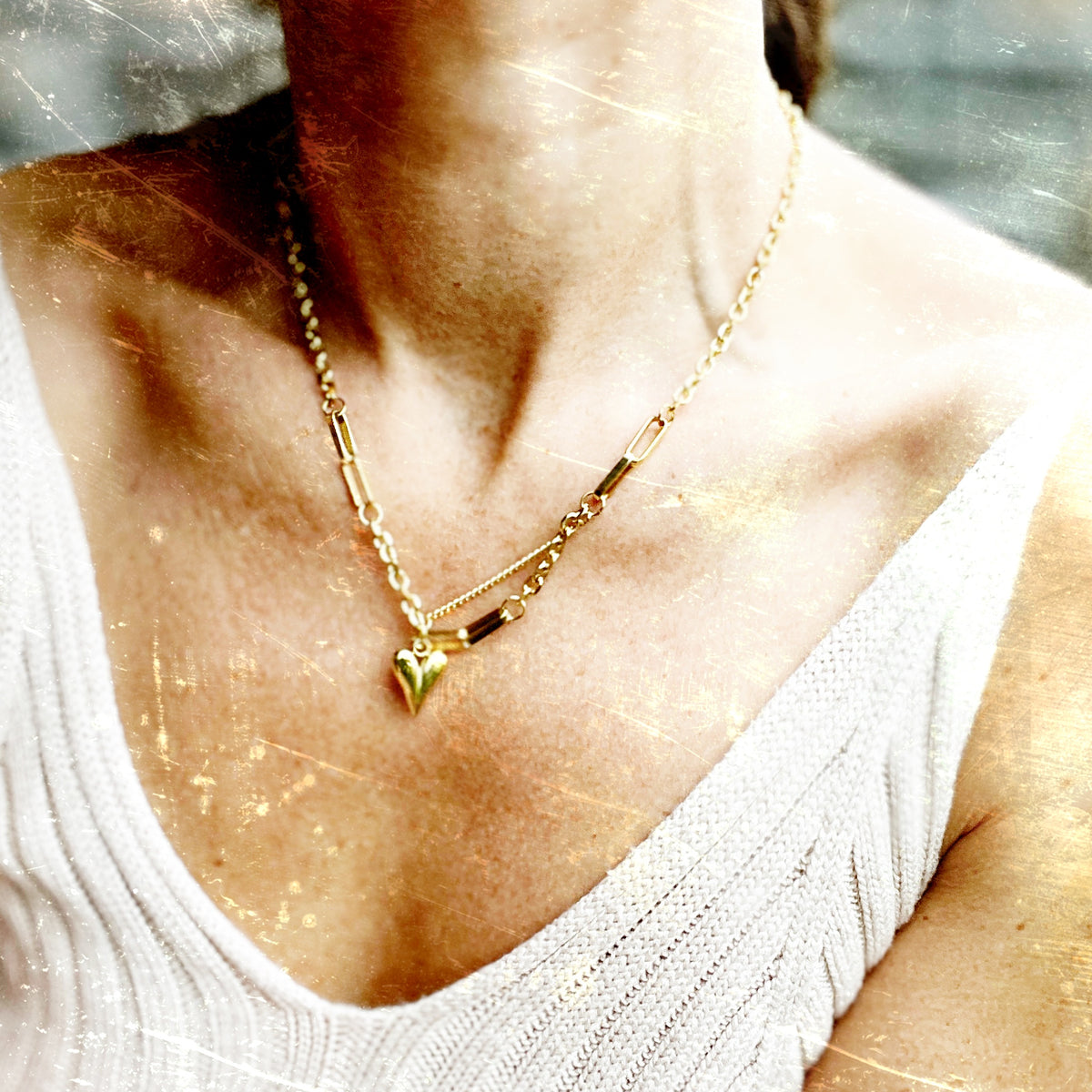 Hold Me Close | Paperclip Chain Heart Necklace
