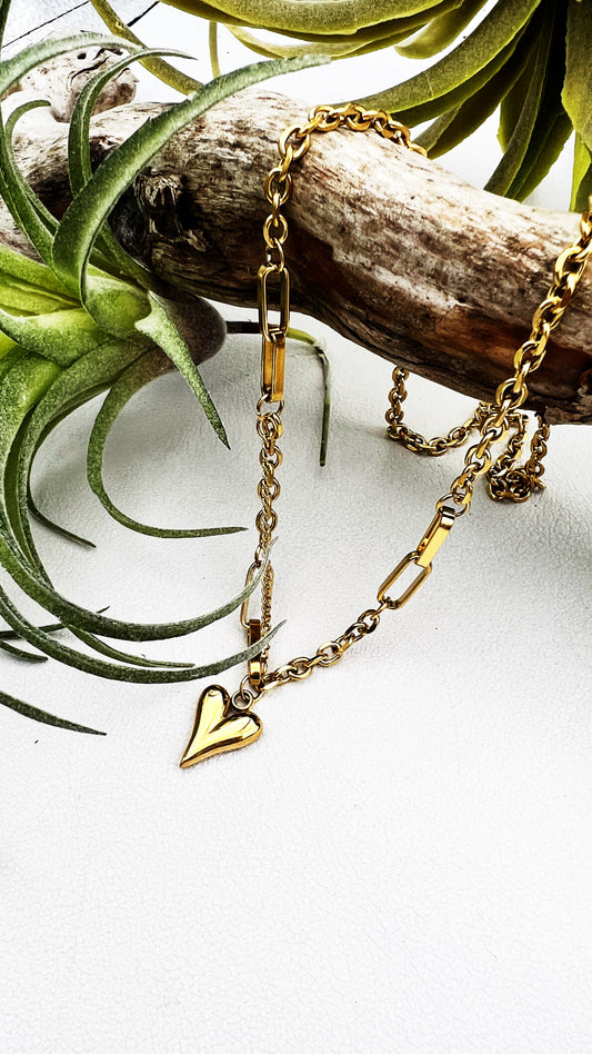Hold Me Close | Paperclip Chain Heart Necklace
