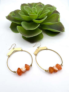 Chevron Hoops | multiple stone options