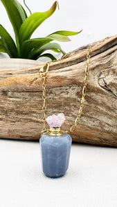 Aquamarine Essential Oil Vial Necklace