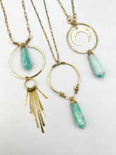 Load image into Gallery viewer, Amazonite and Fringes | essential oil vial necklace
