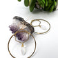 Geometric hoop earring with crystals by Real to the Roots Jewelry