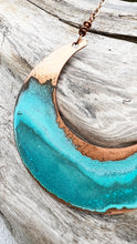 Load image into Gallery viewer, Copper Patina Moon Necklace