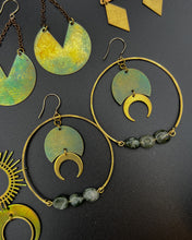Load image into Gallery viewer, Vintage Moon Hoops