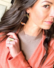 Load image into Gallery viewer, Chevron Hoops | multiple stone options