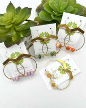 Load image into Gallery viewer, Chevron Hoops | multiple stone options