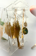 Load image into Gallery viewer, Box Chain Earrings | crystal drops