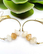 Load image into Gallery viewer, Chevron Hoops | multiple stone options