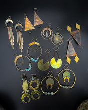 Load image into Gallery viewer, Vintage Moon Hoops