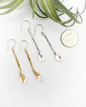 Load image into Gallery viewer, Box Chain Earrings | crystal drops