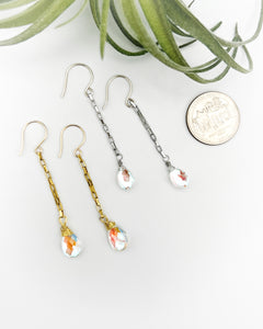 Box Chain Earrings | crystal drops