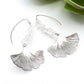 silver ginkgo earrings with crystals by Real to the Roots Jewelry