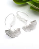 silver ginkgo earrings with crystals by Real to the Roots Jewelry