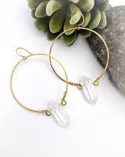 Load image into Gallery viewer, Crystal Quartz | Hoops