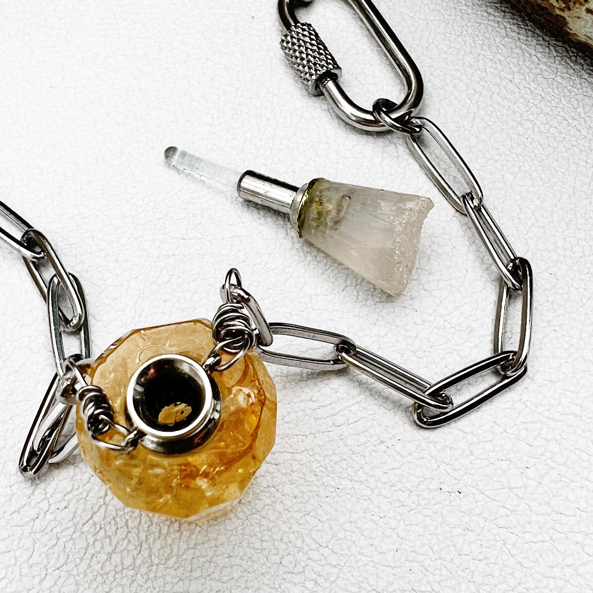 Citrine Essential Oil Vial Necklace
