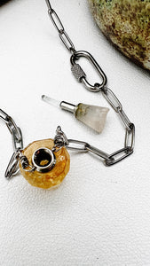 Citrine Essential Oil Vial Necklace