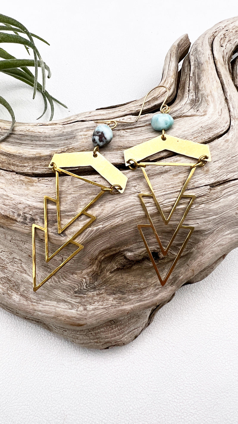 Geometric 1920's Earrings | more stones