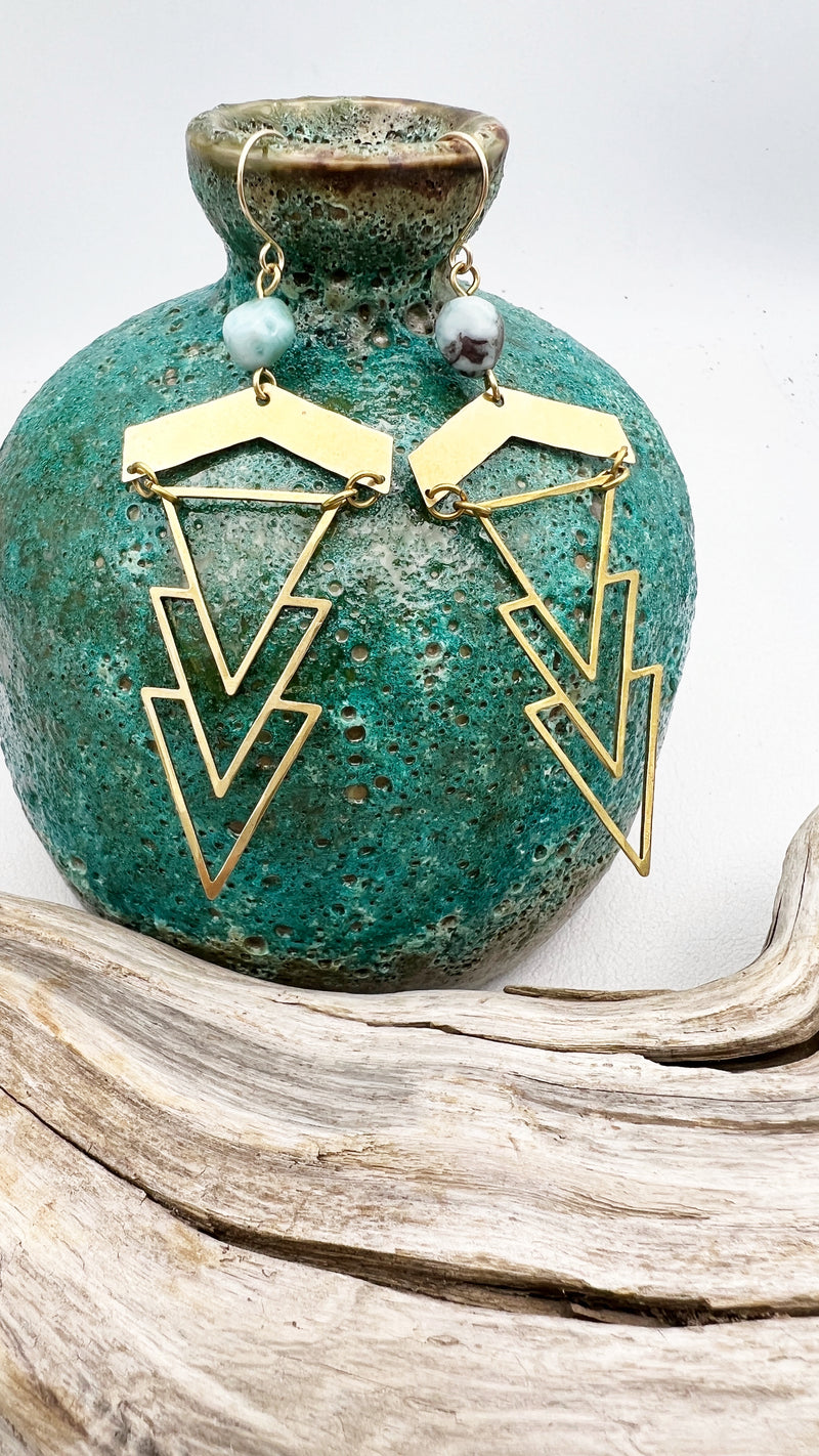Geometric 1920's Earrings | more stones