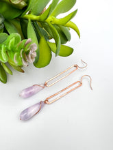 Load image into Gallery viewer, purple chalcedony copper earrings by real to the roots