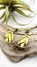 Load image into Gallery viewer, Tropical Leaf Hoops | More Stones