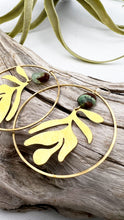 Load image into Gallery viewer, Tropical Leaf Hoops | More Stones